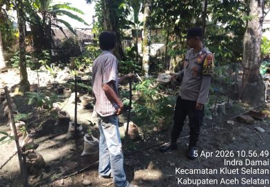 Dukung Ketahanan Pangan, Bhabinkamtibmas Polsek Kluet Selatan Sambangi Lahan Produktif Warga