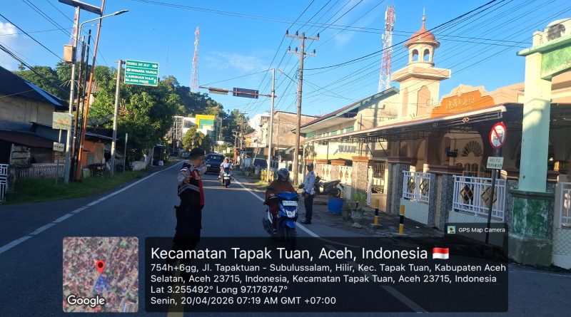 Ciptakan Lalu Lintas Lancar, Sat Samapta Polres Aceh Selatan Intensifkan Strong Point Pagi