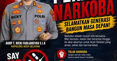 Kapolres Aceh Selatan Sampaikan Himbauan Tegas Perangi Narkoba Demi Selamatkan Generasi