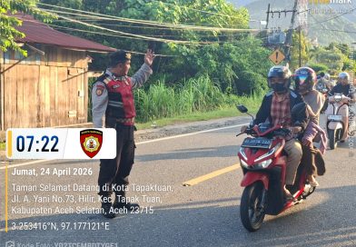 Strong Point Pagi Hari, Sat Samapta Polres Aceh Selatan Maksimalkan Pelayanan di Jam Sibuk