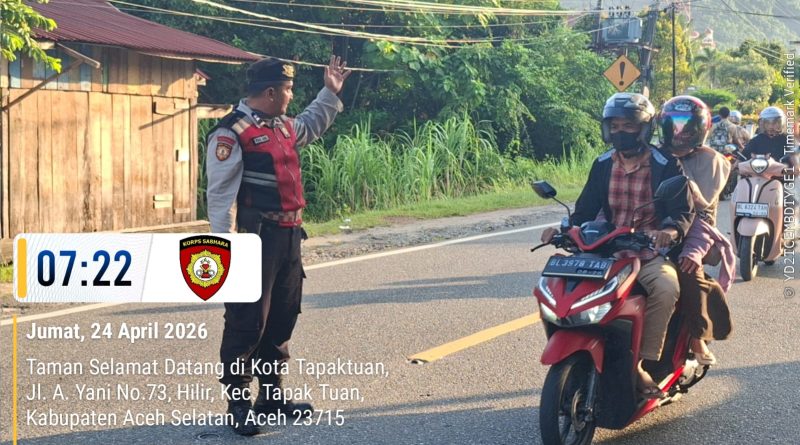 Strong Point Pagi Hari, Sat Samapta Polres Aceh Selatan Maksimalkan Pelayanan di Jam Sibuk