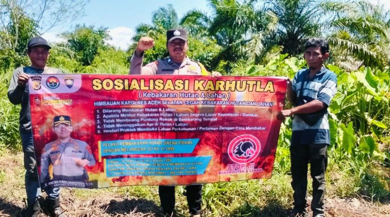 Bhabinkamtibmas Polsek Bakongan Intensifkan Sosialisasi Karhutla, Ajak Masyarakat Peduli dan Jaga Lingkungan