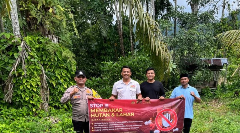 Cegah Karhutla, Polsek Kluet Utara Sosialisasikan Larangan Membuka Lahan dengan Cara Membakar