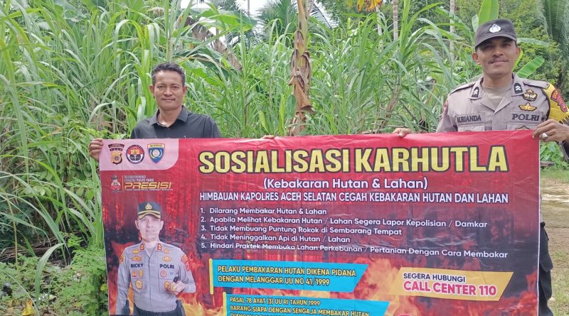 Lewat Patroli dan Sosialisasi, Polsek Pasie Raja Ajak Masyarakat Cegah Karhutla